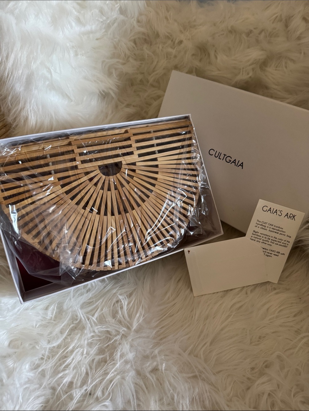 cult gaia Bamboo Ark Clutch - Natural Brown